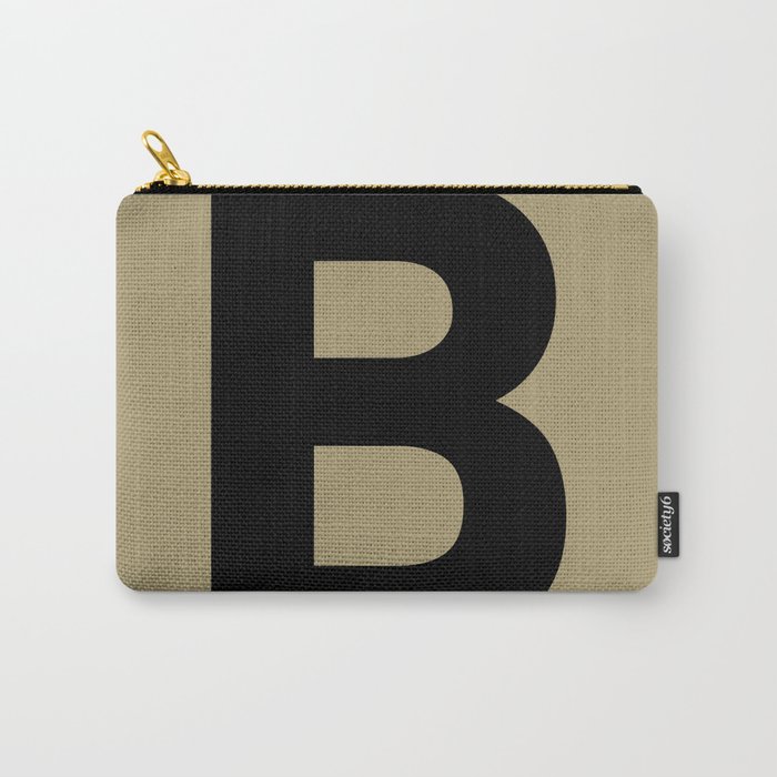Letter B (Black & Sand) Carry-All Pouch