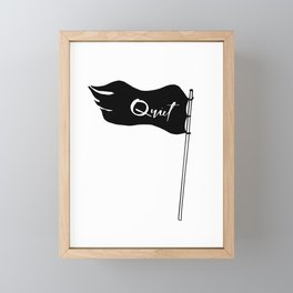 Quiet Revolution | Black Quiet Flag | Introvert Framed Mini Art Print