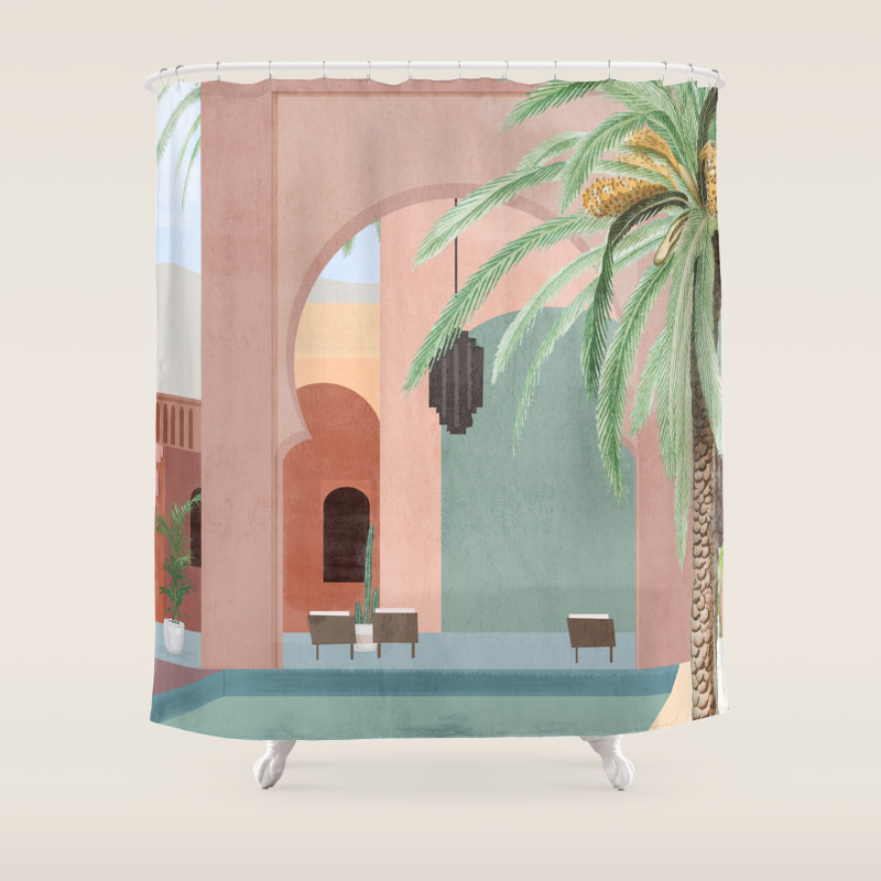 Moroccan Pool Shower Curtain By Thindesign Society6