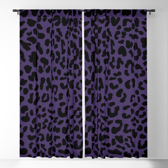 Dark Purple Leopard Print Blackout Curtain