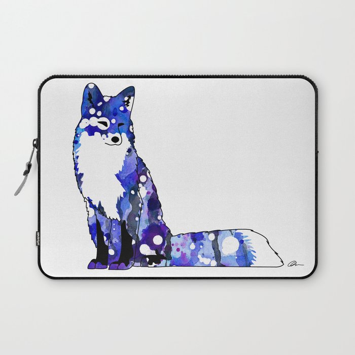 Blue Galaxy Fox Laptop Sleeve