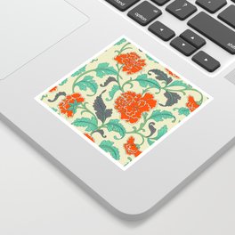Vintage Chinese Ornamental Pattern | Floral Pattern | Digital Peonies Sticker