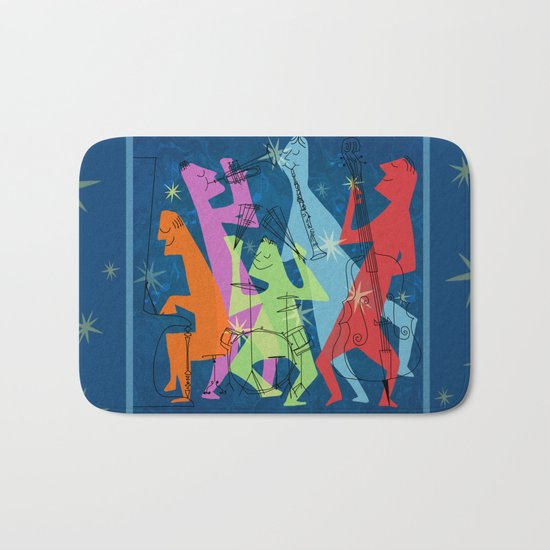 Mid-Century Modern Jazz Bath Mat