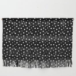 Hand-Drawn Dots – White on Black Wall Hanging