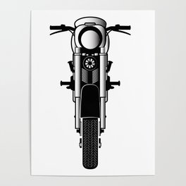 Motorbike Front View. Poster