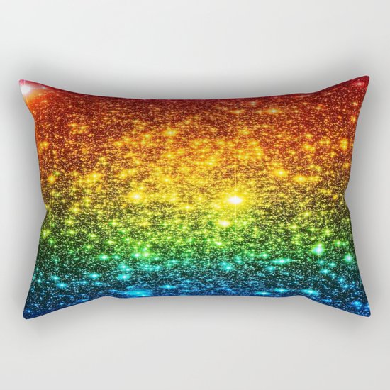 RainBoW Sparkle Stars Rectangular Pillow