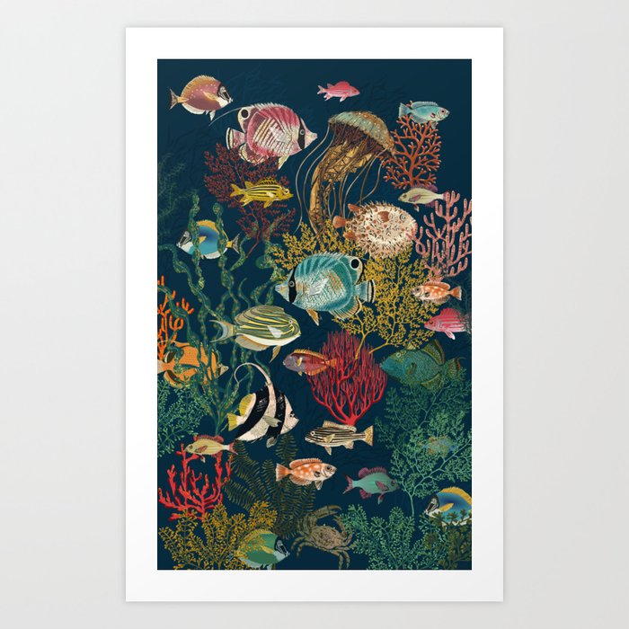 coral reef deep silence Art Print