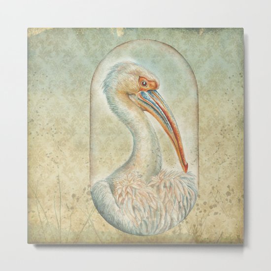 PELICAN IN CAPSULE Metal Print
