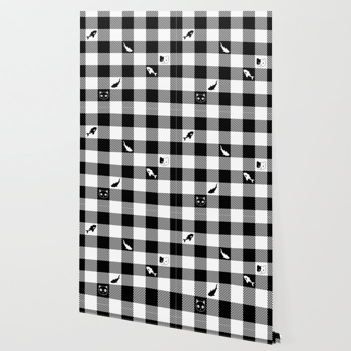 black and white checkered wallpaper