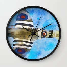 Supermarine Spitfire in flight Wall Clock