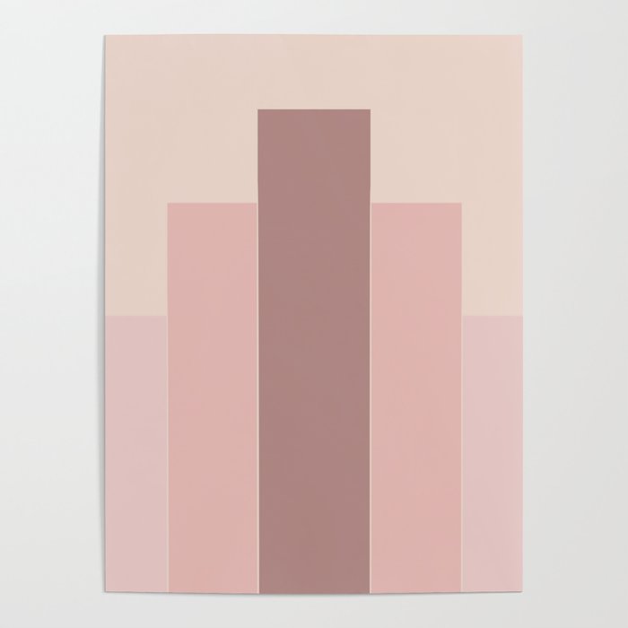 Millennial Pink Abstract Blocks, Pink Wall Art Poster