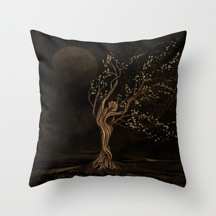 Tree Goddess - Moon Worship Throw Pillow