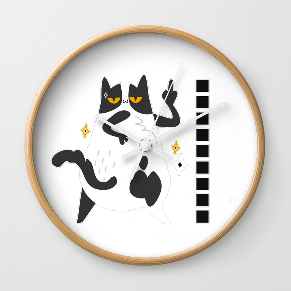 Fluff It Fluff You Shirt Funny Cat Kitten T Shirts Wall Clock By