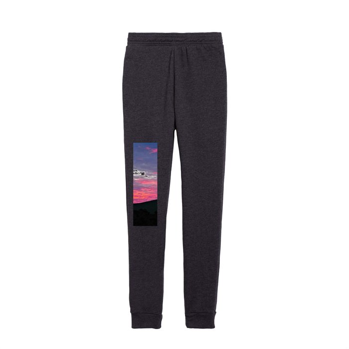 Pink Sunset Clouds Silhouette Hill Skyscape Kids Joggers