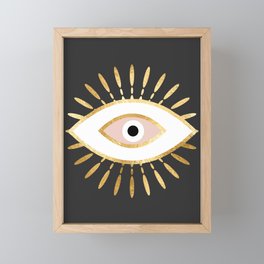 gold foil evil eye in blush Framed Mini Art Print
