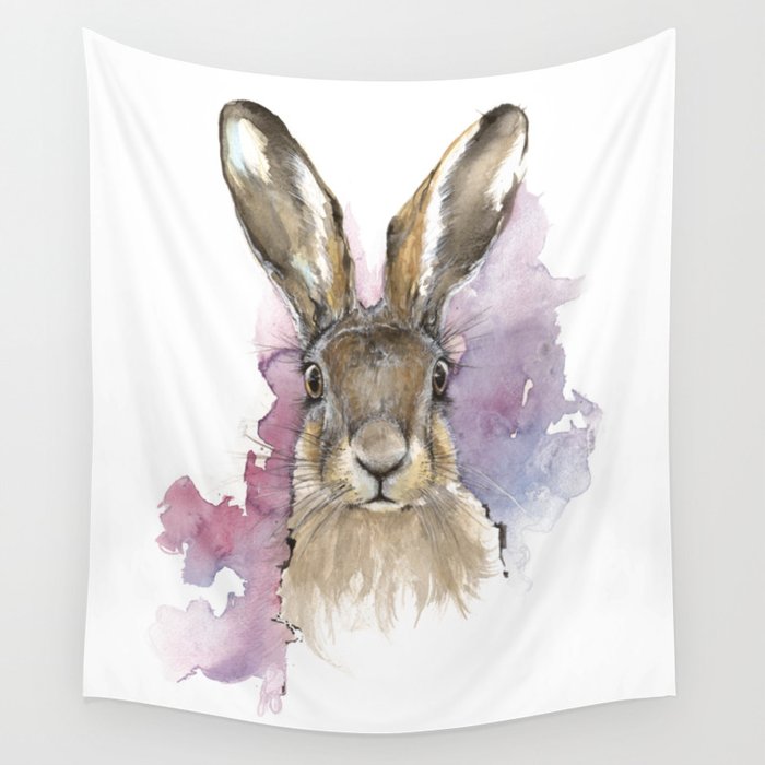 Hare portrait Wall Tapestry