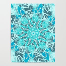 Antique Galactic Turquoise Lace  Poster