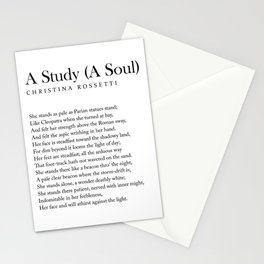 A Study A Soul - Christina Rossetti Poem - Literature - Typography Print 2 Stationery Card