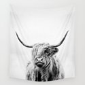 Portrait Of A Highland Cow Wall Tapestry By Dorit Fuhg