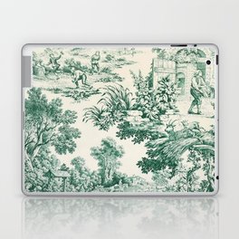 Green Toile de Jouy Laptop & iPad Skin