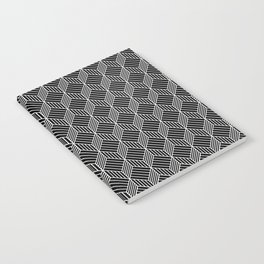 black and white pattern, cubes and stripes Notebook