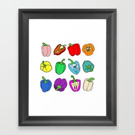 Rainbow Bell Peppers Paprika Framed Art Print