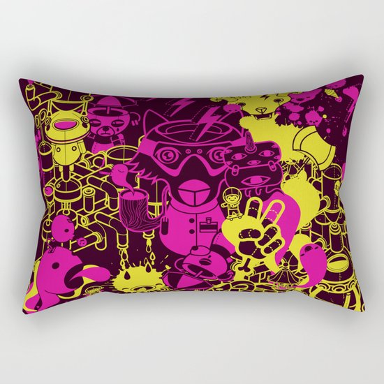 Dream Factory Pink and Yellow Rectangular Pillow