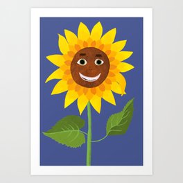 Sunflower character  Art Print