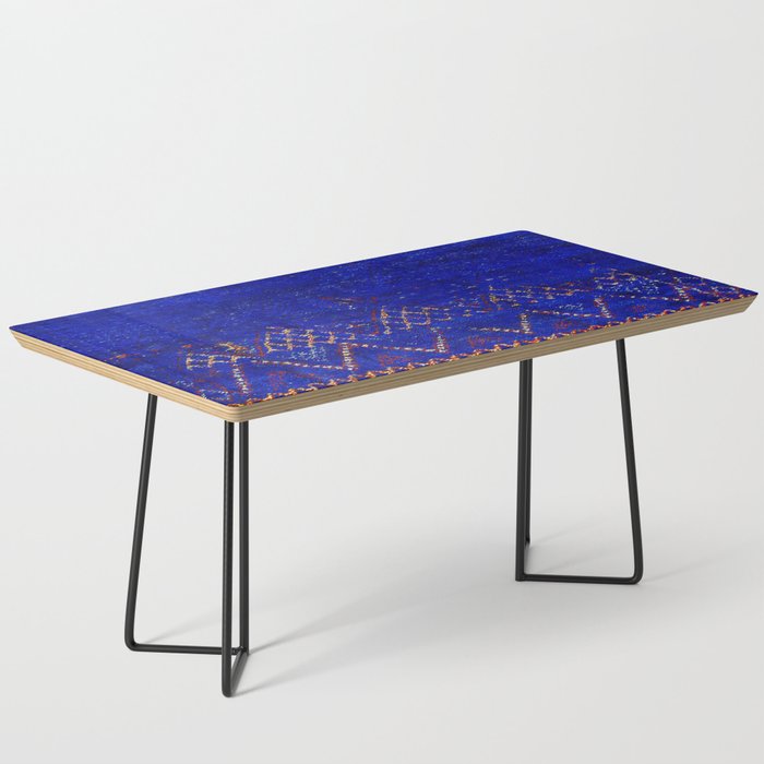 -A5- Royal Calm Blue Bohemian Moroccan Artwork. Coffee Table
