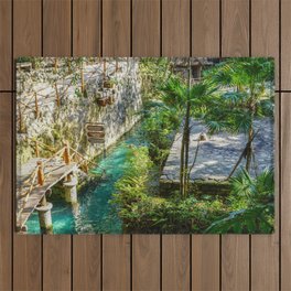Mexico Photography - Cool Park With Clear Water Outdoor Rug