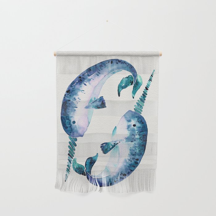 Blue Narwhals Wall Hanging