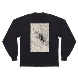 Bangladesh, Dhaka - Vintage Black and White Map Long Sleeve T-shirt