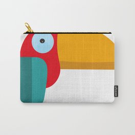 parrot love Carry-All Pouch | Comic, Black And White, Acrylic, Stencil, Bird, Figurative, Ink, Illustration, Graphicdesign, Parrot 