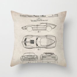 Classic Car Patent - American Car Art - Antique Throw Pillow