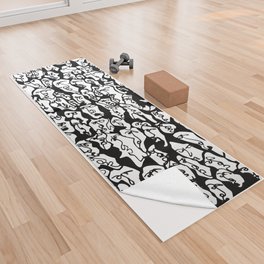 faces doodle Yoga Towel