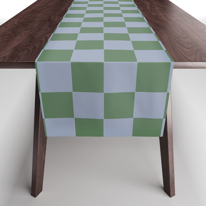Green and Blue Checkered Table Runner