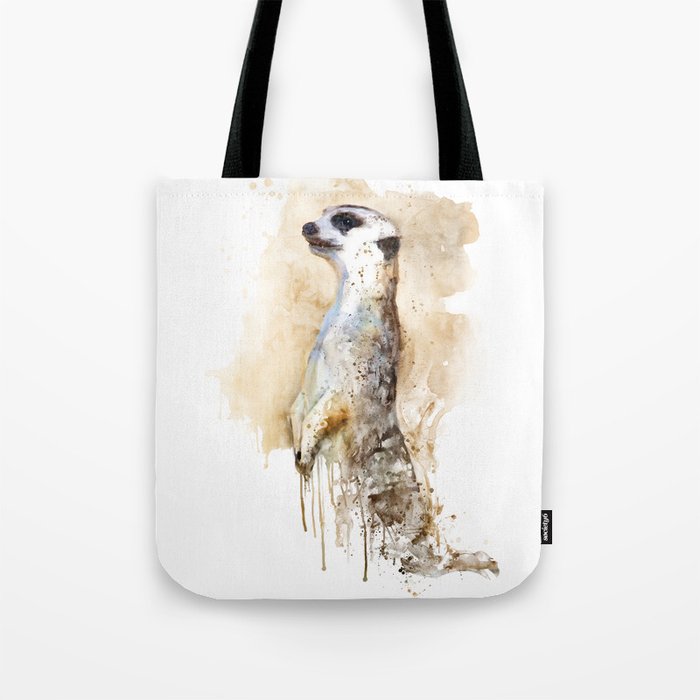 Watercolor Painting - Meerkat Sentinel Tote Bag