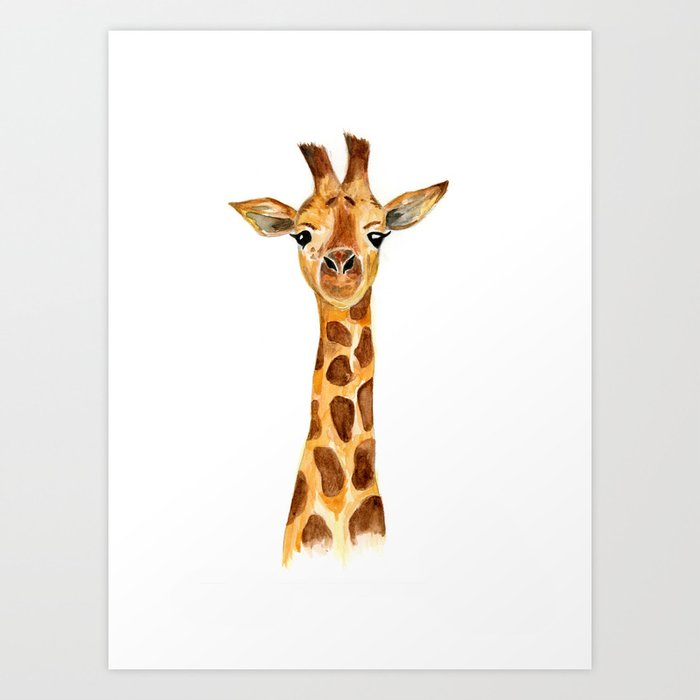Giraffe Watercolor Painting Art Print By Demikuo Society6