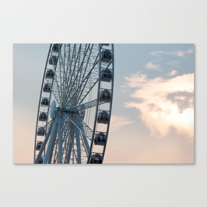 Seattle Ferris Wheel at Sunset Canvas Print
