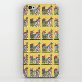 Colorful and bright watercolor houses iPhone Skin