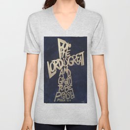Lord is Great Cross Unisex V-Neck