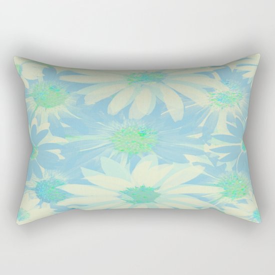 Soft Painterly Floral Sparkle Absract Rectangular Pillow