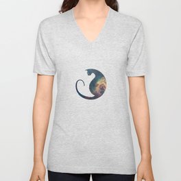 Space Cat V Neck T Shirt