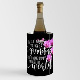 Grandma your are my world, floral Wine Chiller
