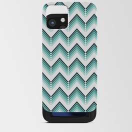Green & White-colored Geometric waves design iPhone Card Case