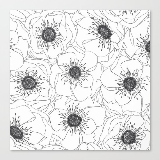 White Anemones Canvas Print