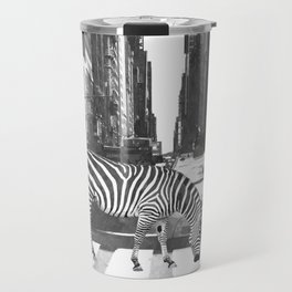Black and White Zebra in NYC Travel Mug