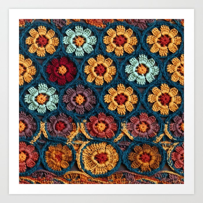 Crochet Flowers Art Print