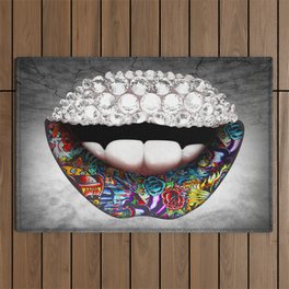 lips and Diamonds Outdoor Rug