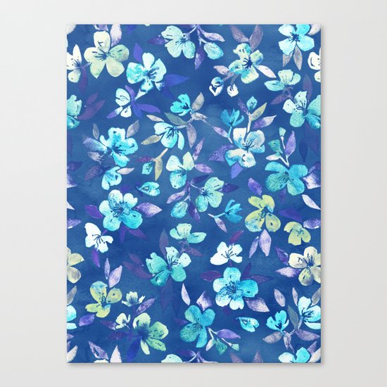 Grown Up Betty - blue watercolor floral Canvas Print